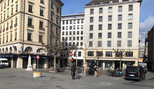 Le siège de Capital Group se trouve au centre-ville de Genève, difficile d’accès en transport individuel motorisé (Photo: Mobilidée)