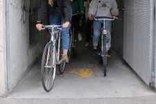 A vélo sur le chemin du gymnase de Kirchenfeld (photo : Canton de Berne)