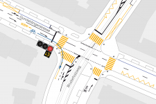 Plan de situation Gundeldingerstrasse / Bruderholzweg (Image : Office de la mobilité du canton de Bâle-Ville)