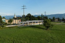 Vue nord-ouest : intégration de la gare dans le paysage (image : OSMB)