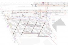 Plan de la gare ferroviaire et routière de Jona (plan : OSMB)