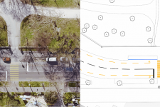 Gesamtansicht der Fussgängerlichtsignalanlage am Kannenfeldpark (Grafik: Kanton Basel-Stadt)