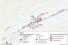 Fig. 4: Estratto del piano di analisi della rete pedonale per la località di Buttes (600 abitanti). Il processo di elaborazione del piano della rete pedonale si applica anche a livello di un paese di poche centinaia di abitanti (piano: Citec, 2024).