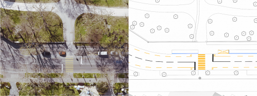 Gesamtansicht der Fussgängerlichtsignalanlage am Kannenfeldpark (Grafik: Kanton Basel-Stadt)