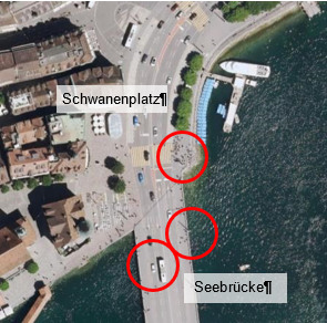 Standortorte der Fussverkehrszählungen (Bild: SVI-Forschungsbericht)