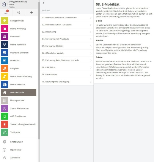 Stampa della schermata dell'app Areal e dell'app Trafikpoint (Screenshot: Trafiko AG) 