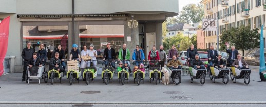 Lancement de la première plateforme pour le partage de vélos de transport électriques «carvelo2go» le 30.09.2015 à Berne (photo: Académie de la mobilité)