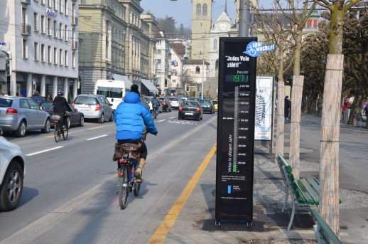 Die Stadt Luzern gewinnt den Hauptpreis mit der Velooffensive “Spurwechsel” (Foto: Agentur Umsicht)