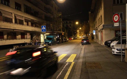 Un panneau de limitation nocturne des vitesses (source : Rue de l’Avenir)