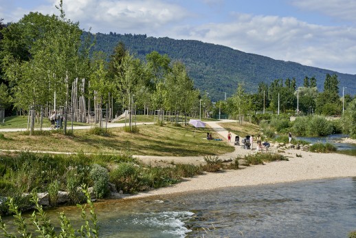 Le Schüssinsel près de Bienne - l'un des trois exemples figurant dans la nouvelle brochure ASTRA sur la mobilité douce et les loisirs de proximité (Photo : Anita Vozza)