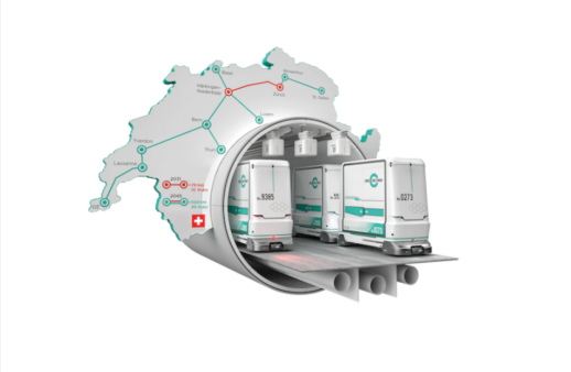 490 km de tunnels prévus d’ici 2045 pour acheminer d’est en ouest les marchandises en Suisse (Foto: Cargo sous terrain)