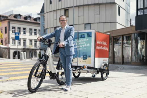 MOMODU Wil : un rôle de pionnier dans le domaine de la mobilité durable - par exemple avec de grandes remorques à vélo en opération pilote pour City Logistik (Photo : Ville de Wil)