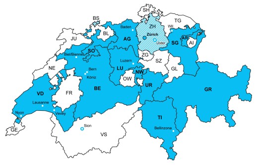 Die Mobilservice Trägerkantone und Public-Partner (Stand per 01.01.2022)