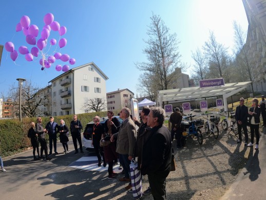 Eröffnung der Mobilitätsstation Weinbergli in Luzern (Foto: Trafiko) 