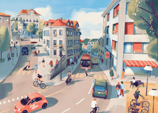 Schrittmacher.in - eine Sammlung von Tipps und Inspirationen für die Verkehrswende (Illustration: Oliver Maier)