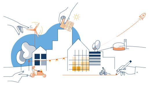 Das BFE unterstützt die Energiewende in Gemeinden mit Förderbeiträgen (Illustration: BFE)