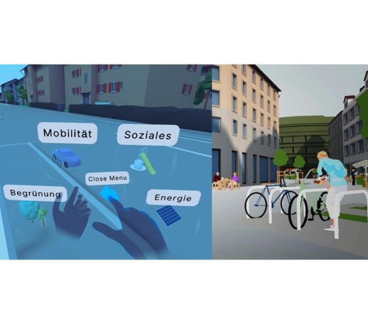 Mit dem Tool können Strassenräume virtuell umgestaltet und erlebt werden (Foto: ZHdK Knowledge Visualization)