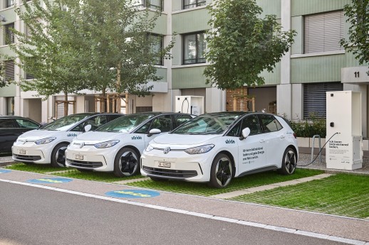 Elektroautos von allride können als Energiespeicher genutzt werden (Foto: allride/AMAG)