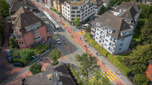 Die Winterthurerstrasse in Zürich, umgestaltet nach den Kriterien der 