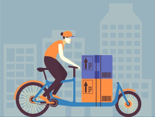 Das Lastenfahrrad im Dienste einer CO₂-freien Stadtlogistik (Quelle: freepik)