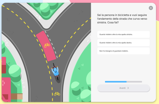 Attraverso attività ludiche e cambi di prospettiva si allena la sicurezza nella circolazione in bicicletta (immagine: Level up your Ride)